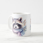 Mug Vibes hiver Aquarelle Raccoon - (Devant gauche)