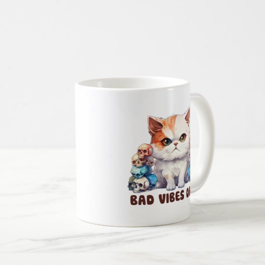 Mug Vibes incorrectes uniquement - Fierce Chat & Skuls (Devant droit)
