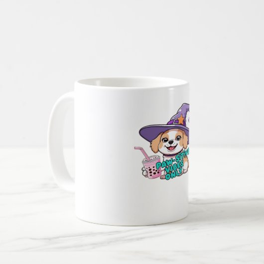 Mug Vibes Paw seulement - Chien mignon avec thé à bull (Devant gauche)