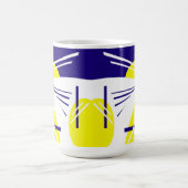 Mug Vibes positives de l'art Abstrait Bleu jaune Bleu (Centre)