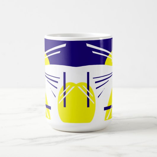 Mug Vibes positives de l'art Abstrait Bleu jaune Bleu (Centre)