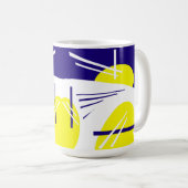 Mug Vibes positives de l'art Abstrait Bleu jaune Bleu (Devant droit)