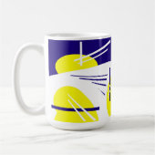 Mug Vibes positives de l'art Abstrait Bleu jaune Bleu (Gauche)