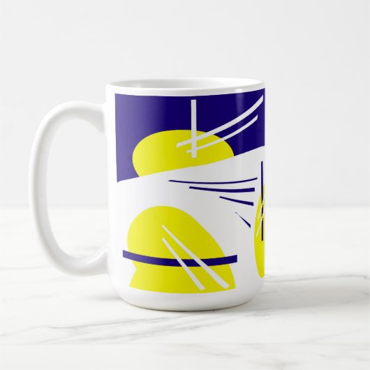 Mug Vibes positives de l'art Abstrait Bleu jaune Bleu (Gauche)