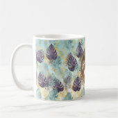 Mug Vibes positives des Feuilles d'or vert violet trop (Gauche)