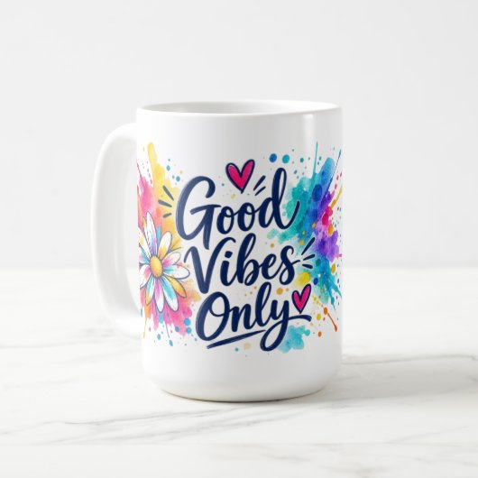 Mug Vibes Positives Seulement (Devant gauche)