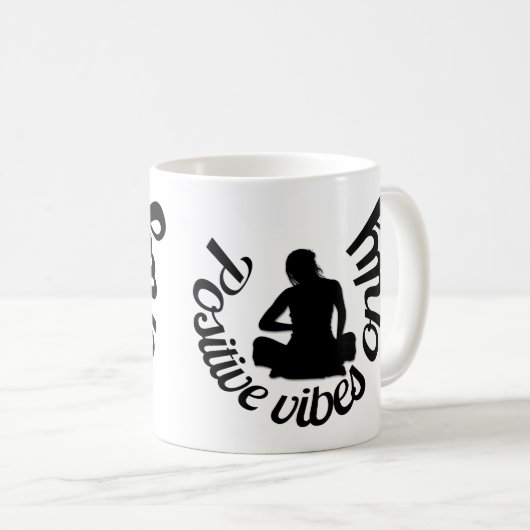 Mug Vibes positives seulement Citation Inspirationnell (Devant droit)