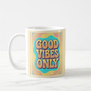 Mug Vibes positives uniquement style rétro funky