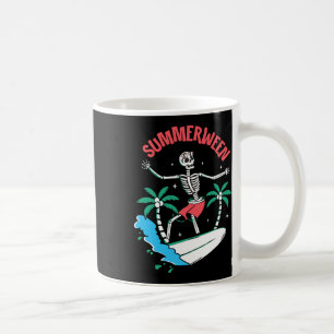 Mug Vibes Summerween squelette surfant les vagues Été