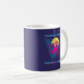 Mug Vibes Synthwave Coucher de soleil Flamant Rétro (Devant droit)