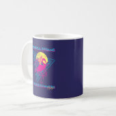 Mug Vibes Synthwave Coucher de soleil Flamant Rétro (Devant gauche)