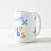 Mug Vibes tropicales Bleues et Jaunes (Devant droit)
