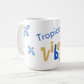Mug Vibes tropicales Bleues et Jaunes (Devant gauche)