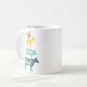 Mug Vibes végétaliennes vibrantes : Adoptez une base P (Devant gauche)