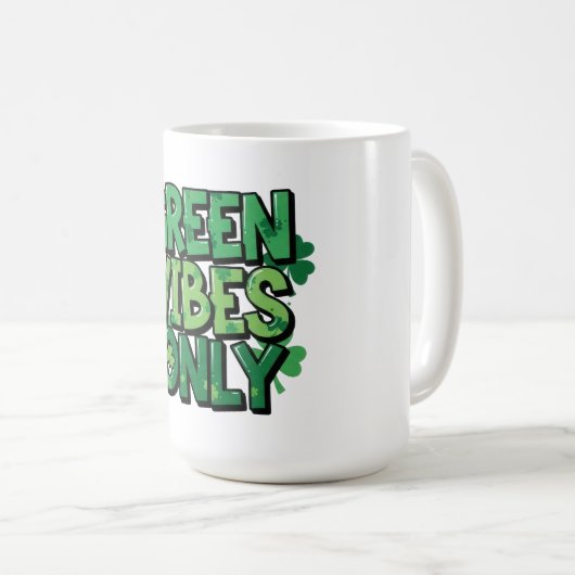 Mug Vibes vertes seulement Saint Patrick's Day (Devant droit)