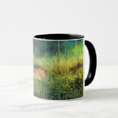 Mug Vibrant Anime Deer in Tall Grass Forest Scene (Devant droit)