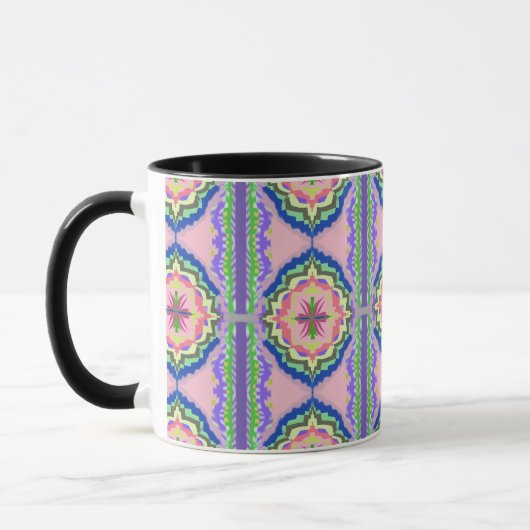 Mug Vibrant Bloom Kaleidoscope: Pink & Emerald Mandala (Gauche)