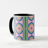 Mug Vibrant Bloom Kaleidoscope: Pink & Emerald Mandala (Devant gauche)