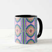 Mug Vibrant Bloom Kaleidoscope: Pink & Emerald Mandala (Devant droit)