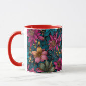 Mug Vibrant Christmas Botanical Fantasy Pattern (Gauche)