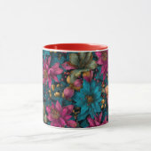 Mug Vibrant Christmas Botanical Fantasy Pattern (Centre)
