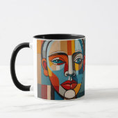 Mug Vibrant coloré Abstrait peinture de visage (Gauche)