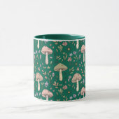 Mug Vibrant Deep Emerald Fungi Seamless Pattern Luxury (Centre)
