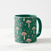 Mug Vibrant Deep Emerald Fungi Seamless Pattern Luxury (Devant droit)