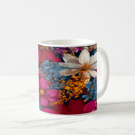Mug Vibrant Floral Burst Pattern (Devant droit)