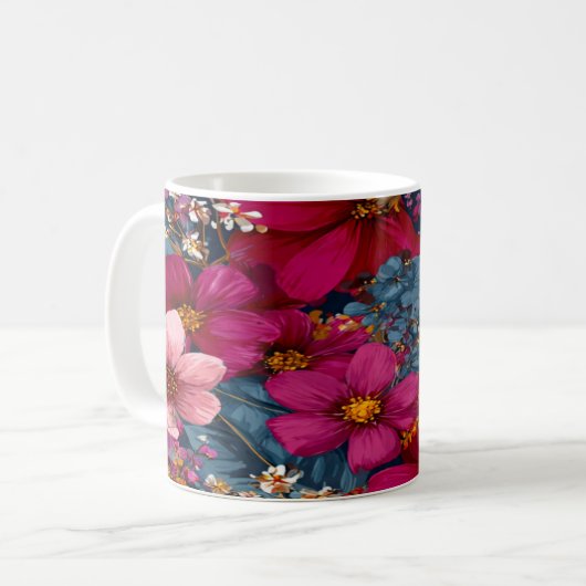Mug Vibrant Floral Burst Pattern (Devant gauche)
