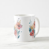 Mug Vibrant Floral Watercolor Design (Devant droit)