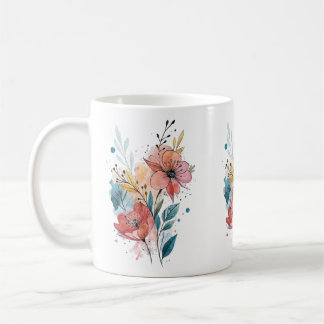 Mug Vibrant Floral Watercolor Design