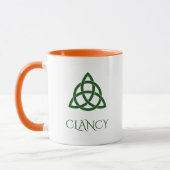Mug Vibrant Green Celtic Trinity Knot Family Name (Gauche)