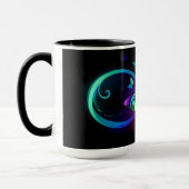 Mug Vibrant infinity with rainbow butterfly on black (Gauche)