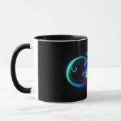Mug Vibrant infinity with rainbow butterfly on black (Gauche)