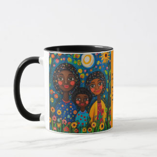 Mug Vibrant Jardin de nuit Maman et enfants Mug