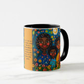 Mug Vibrant Jardin de nuit Maman et enfants Mug (Devant droit)