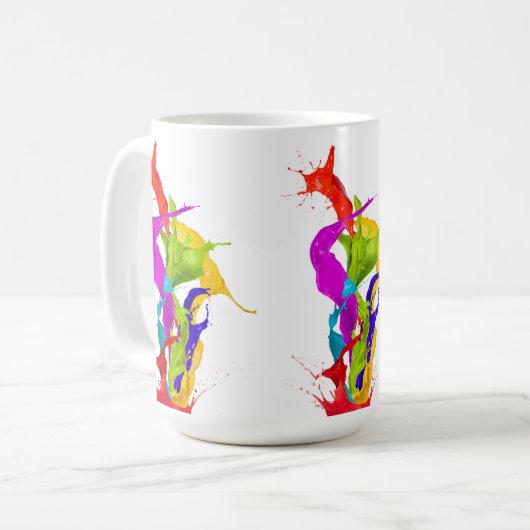 Mug Vibrant Liquid Explosion: Abstract Paint Splash (Devant gauche)