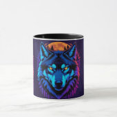 Mug Vibrant Loup Stare Wildlife Fierce Gaze (Centre)