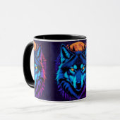 Mug Vibrant Loup Stare Wildlife Fierce Gaze (Devant gauche)