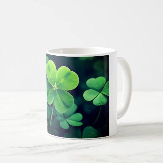 Mug Vibrant Lucky Four Leaf Clover - Sparkle w (Devant droit)