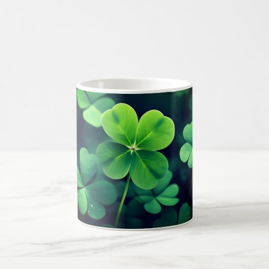 Mug Vibrant Lucky Four Leaf Clover - Sparkle w (Centre)