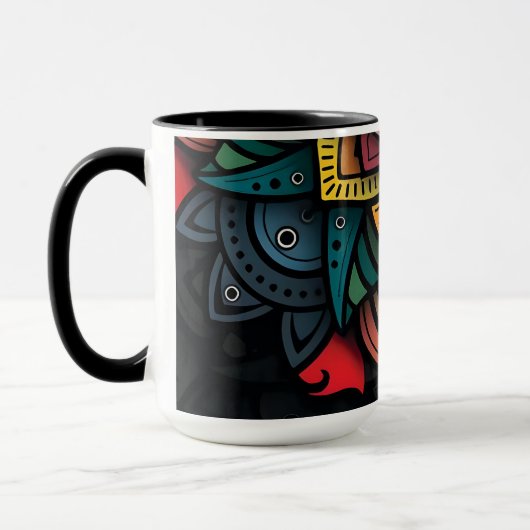 Mug Vibrant Mandala Design (Gauche)