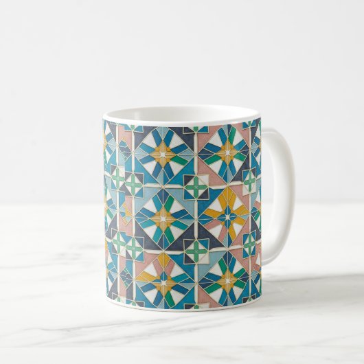 Mug Vibrant Modern Moroccan Zellige Tile Pattern (Devant droit)