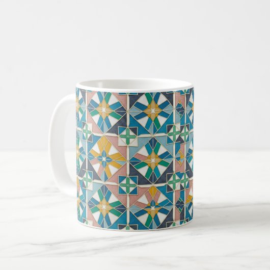 Mug Vibrant Modern Moroccan Zellige Tile Pattern (Devant gauche)