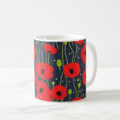 Mug Vibrant Modern Red Poppies Pattern Art (Devant droit)