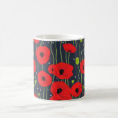 Mug Vibrant Modern Red Poppies Pattern Art (Centre)