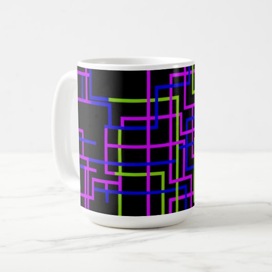 Mug Vibrant Neon Grid (Devant gauche)