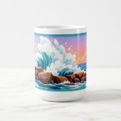 Mug Vibrant Ocean Wave Crashing on Rocky Shore (Centre)