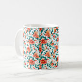 Mug Vibrant Orange Floral Garden Pattern - Elegant Tea (Devant gauche)